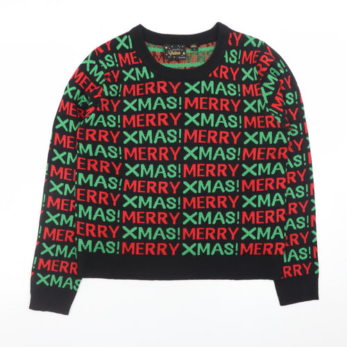 Brave Soul Women's Multicoloured L Christmas Jumper Crew Neck