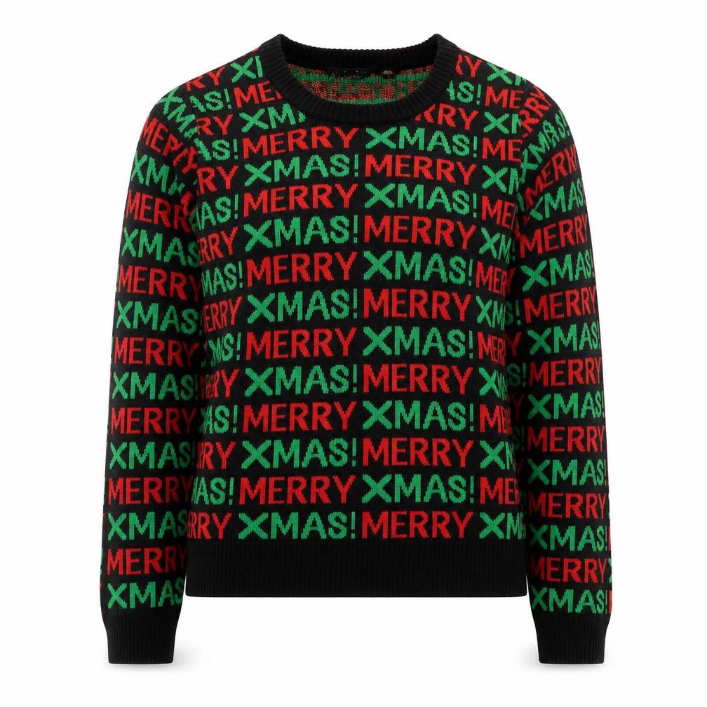 Front view of Brave Soul Women's Multicoloured L Christmas Jumper Crew Neck
