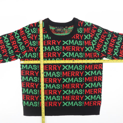 Brave Soul Women's Multicoloured L Christmas Jumper Crew Neck