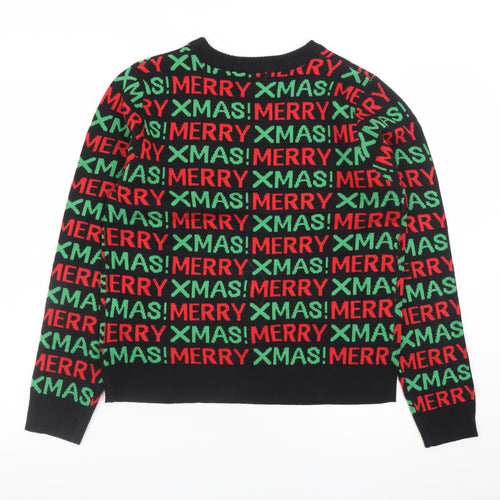 Brave Soul Women's Multicoloured L Christmas Jumper Crew Neck
