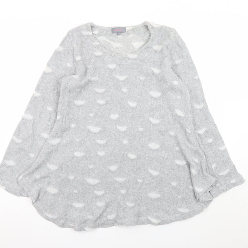 Sahara Womens Grey Round Neck Knit Pullover Jumper Size S
