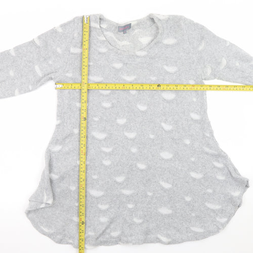 Sahara Womens Grey Round Neck Knit Pullover Jumper Size S