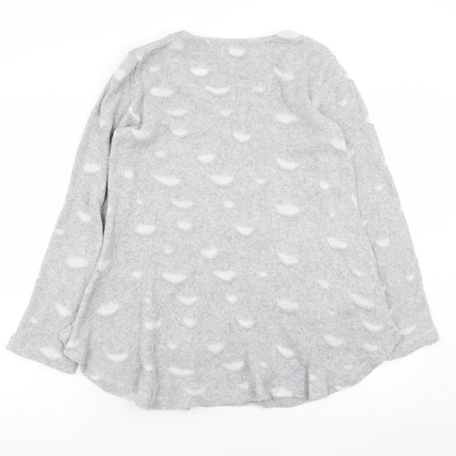 Sahara Womens Grey Round Neck Knit Pullover Jumper Size S