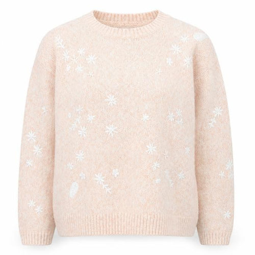 Marks and Spencer Women Beige Floral Embroidered Jumper Size 14