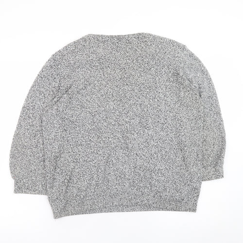 Wallis Womens Grey Knit Pullover Jumper M Long Sleeve Zip Detail