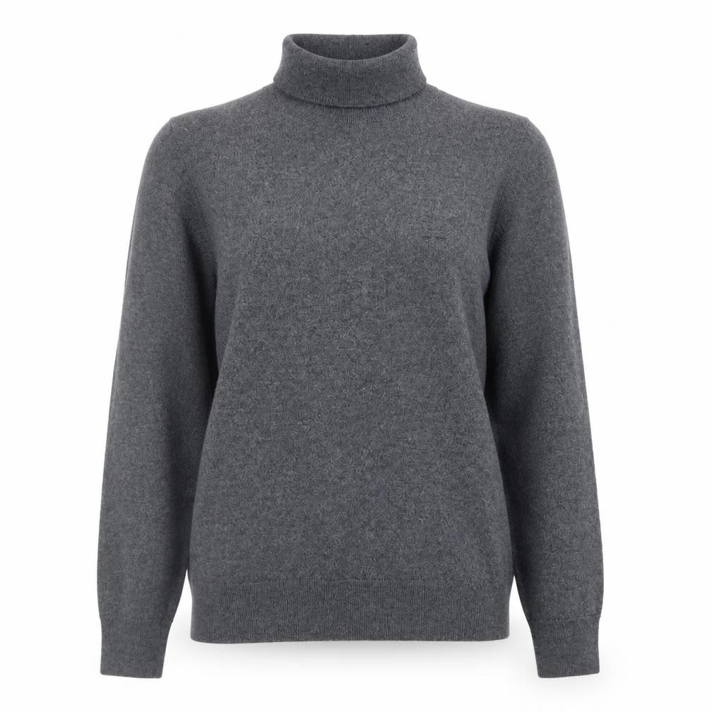 Front view of Adolfo Dominguez Women's Grey Wool Roll Neck Jumper M