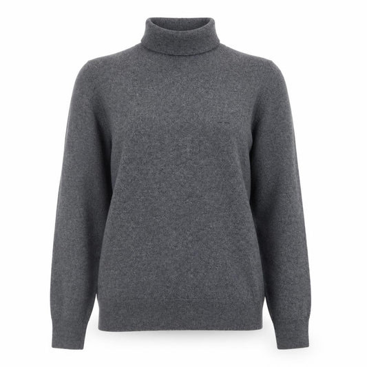 Front view of Adolfo Dominguez Women's Grey Wool Roll Neck Jumper M