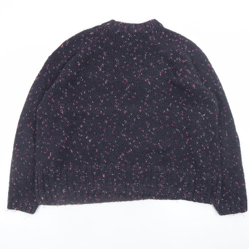 Marks and Spencer Womens Black Size 18 Chunky Knit Crew Neck Jumper
