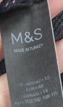 Marks and Spencer Womens Black Size 18 Chunky Knit Crew Neck Jumper