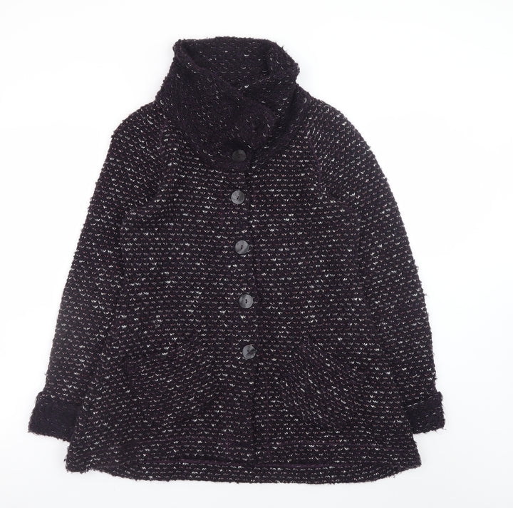 Sahara Women's Black Wool Blend Button Cardigan Size S