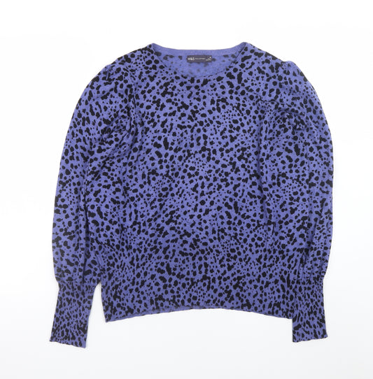 Marks and Spencer Women's Blue Animal Print Pullover Jumper Size 20