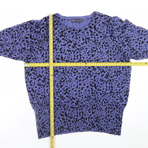 Marks and Spencer Women's Blue Animal Print Pullover Jumper Size 20
