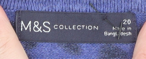 Marks and Spencer Women's Blue Animal Print Pullover Jumper Size 20