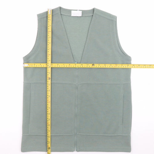 Cotswold Collections Women Green Zip Front Sleeveless Basic Tank Top S