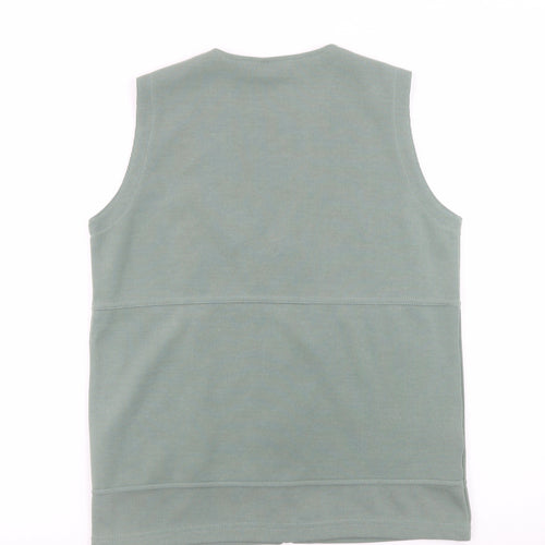 Cotswold Collections Women Green Zip Front Sleeveless Basic Tank Top S