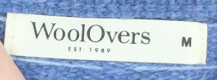 WoolOvers Womens Blue Fair Isle Lambswool Cardigan Size M