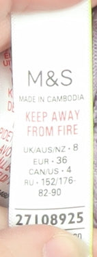 Marks and Spencer Womens Lilac Pullover Hoodie Size 8 Viscose Blend