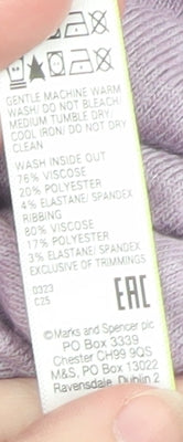 Marks and Spencer Womens Lilac Pullover Hoodie Size 8 Viscose Blend