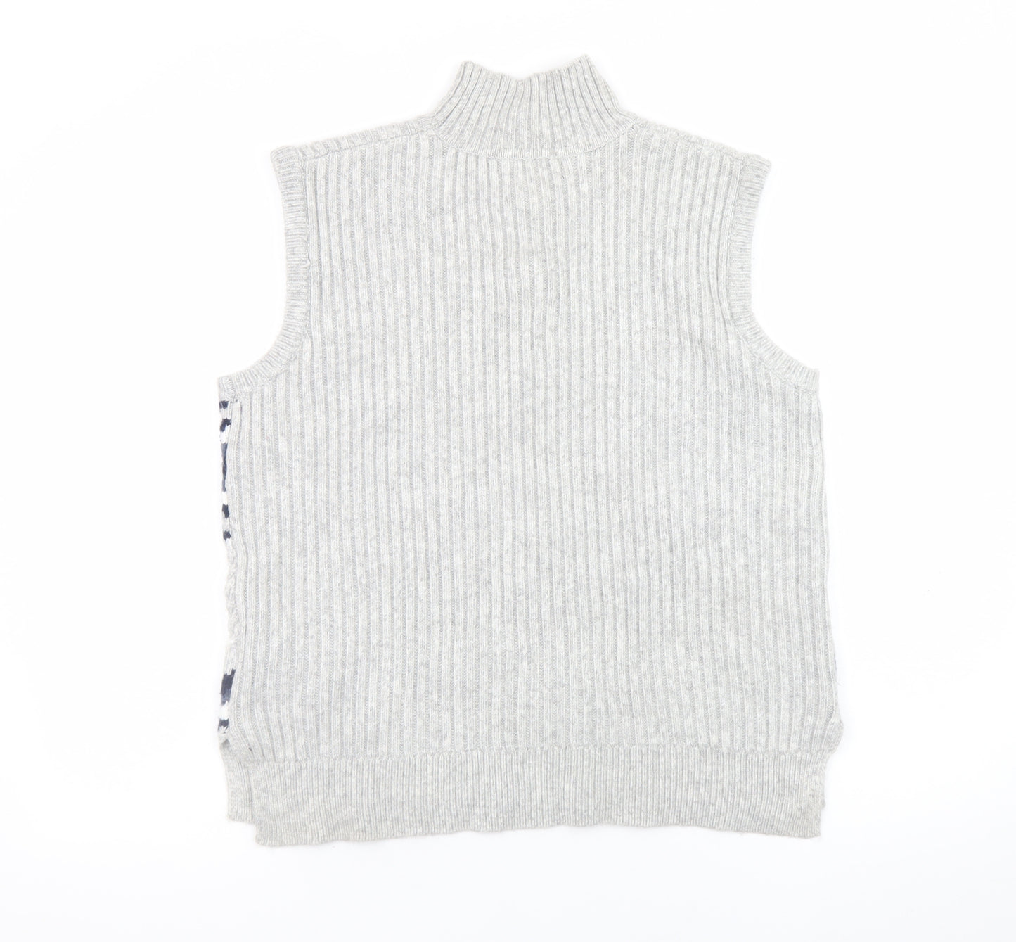 Marks and Spencer Men's Grey Geometric Knit Sleeveless Vest M