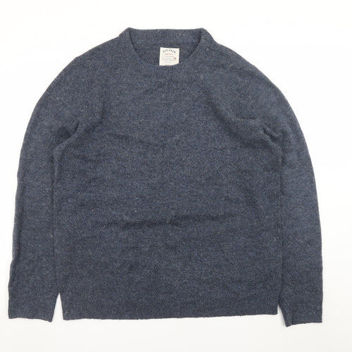 Fat Face Men's Blue Wool Blend Crew Neck Pullover Jumper Size L