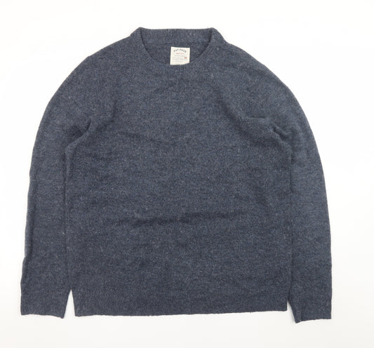 Fat Face Men's Blue Wool Blend Crew Neck Pullover Jumper Size L
