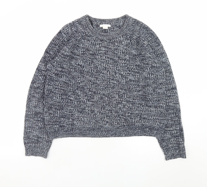 H&M Women’s Grey Chunky-Knit Pullover Jumper Size 12