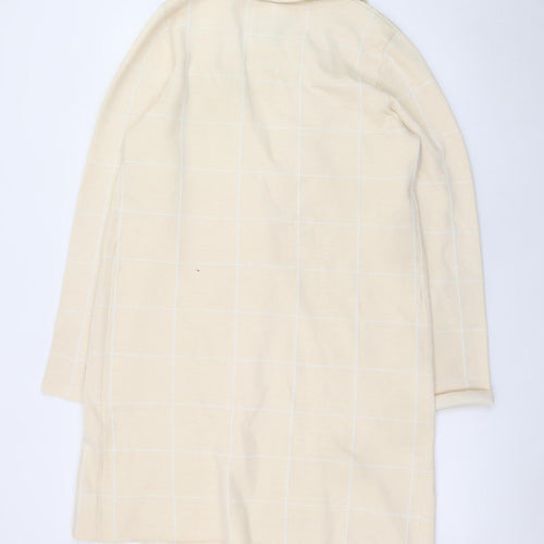 Centigrade Women’s Beige Long Check Coatigan M Classic Smart Casual