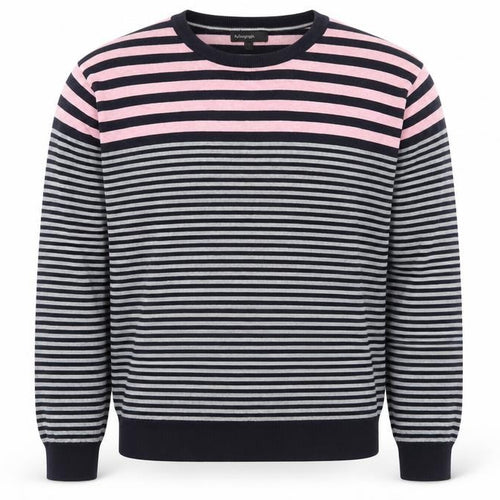 Marks and Spencer Men's Pink Striped Cotton Jumper XL