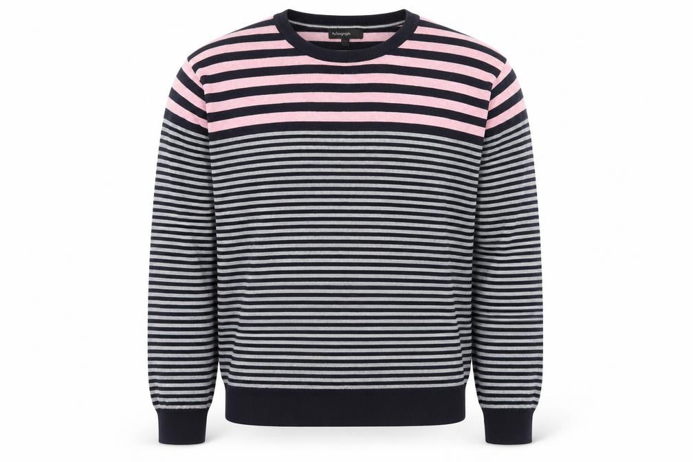 Marks and Spencer Men's Pink Striped Cotton Jumper XL