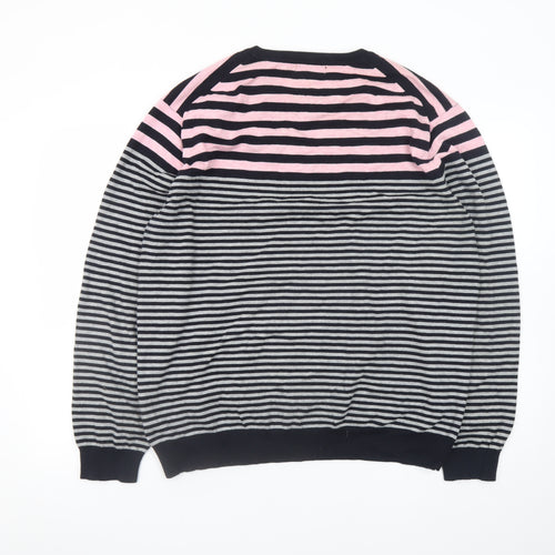 Marks and Spencer Men's Pink Striped Cotton Jumper XL