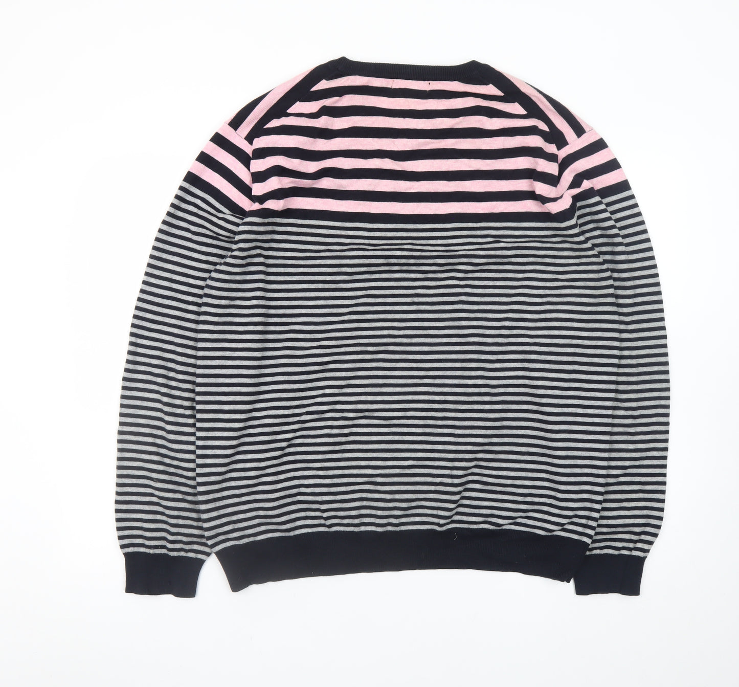 Marks and Spencer Men's Pink Striped Cotton Jumper XL
