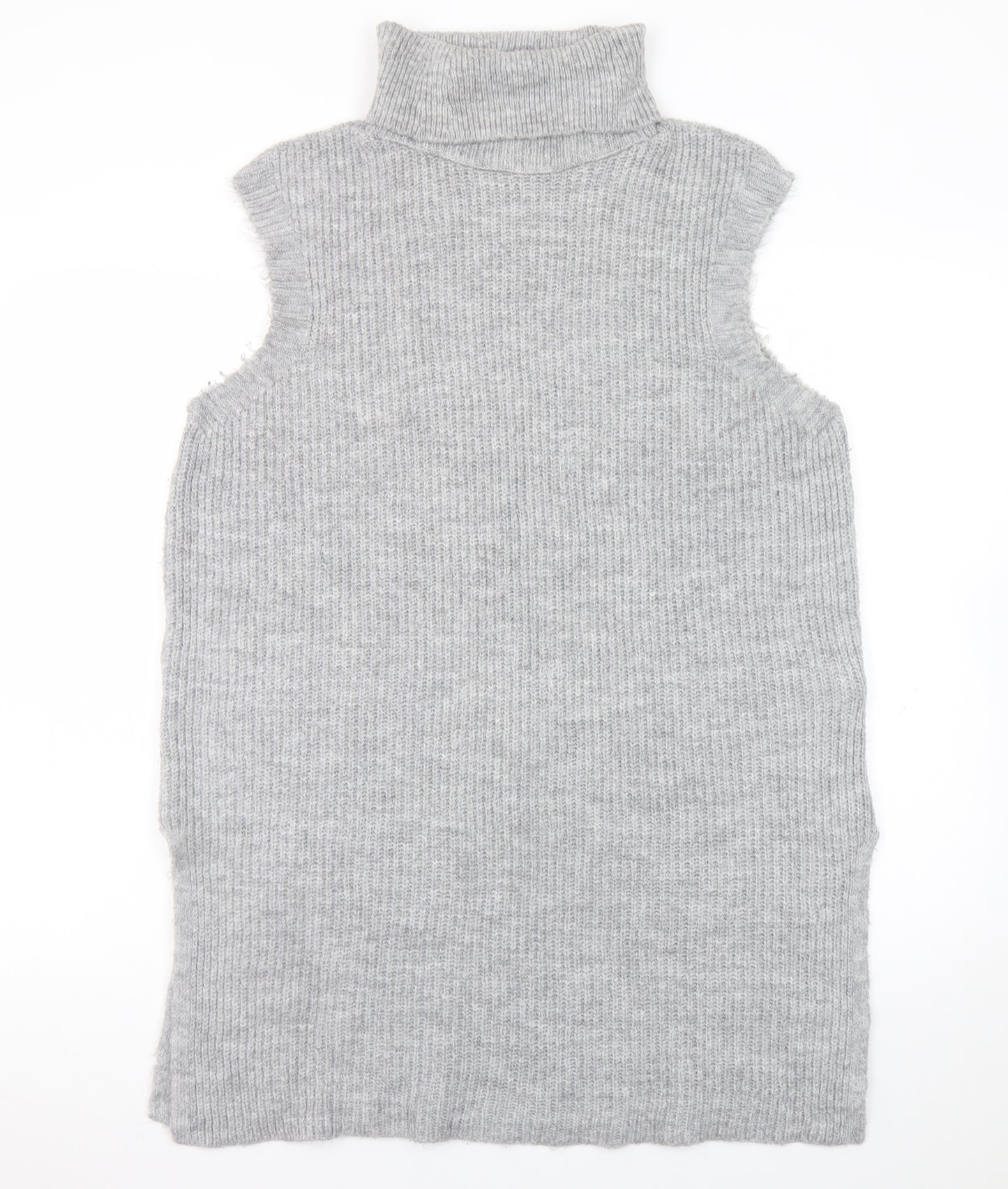 ONLY Women’s Grey Knit Sleeveless Roll Neck Jumper Dress Size L