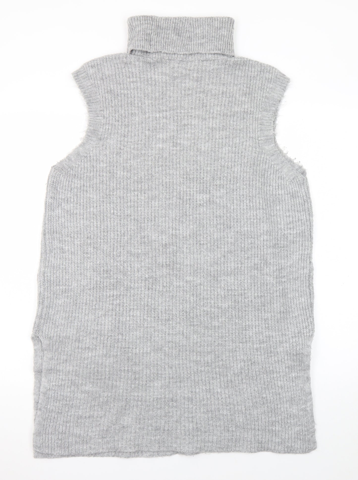 ONLY Women’s Grey Knit Sleeveless Roll Neck Jumper Dress Size L