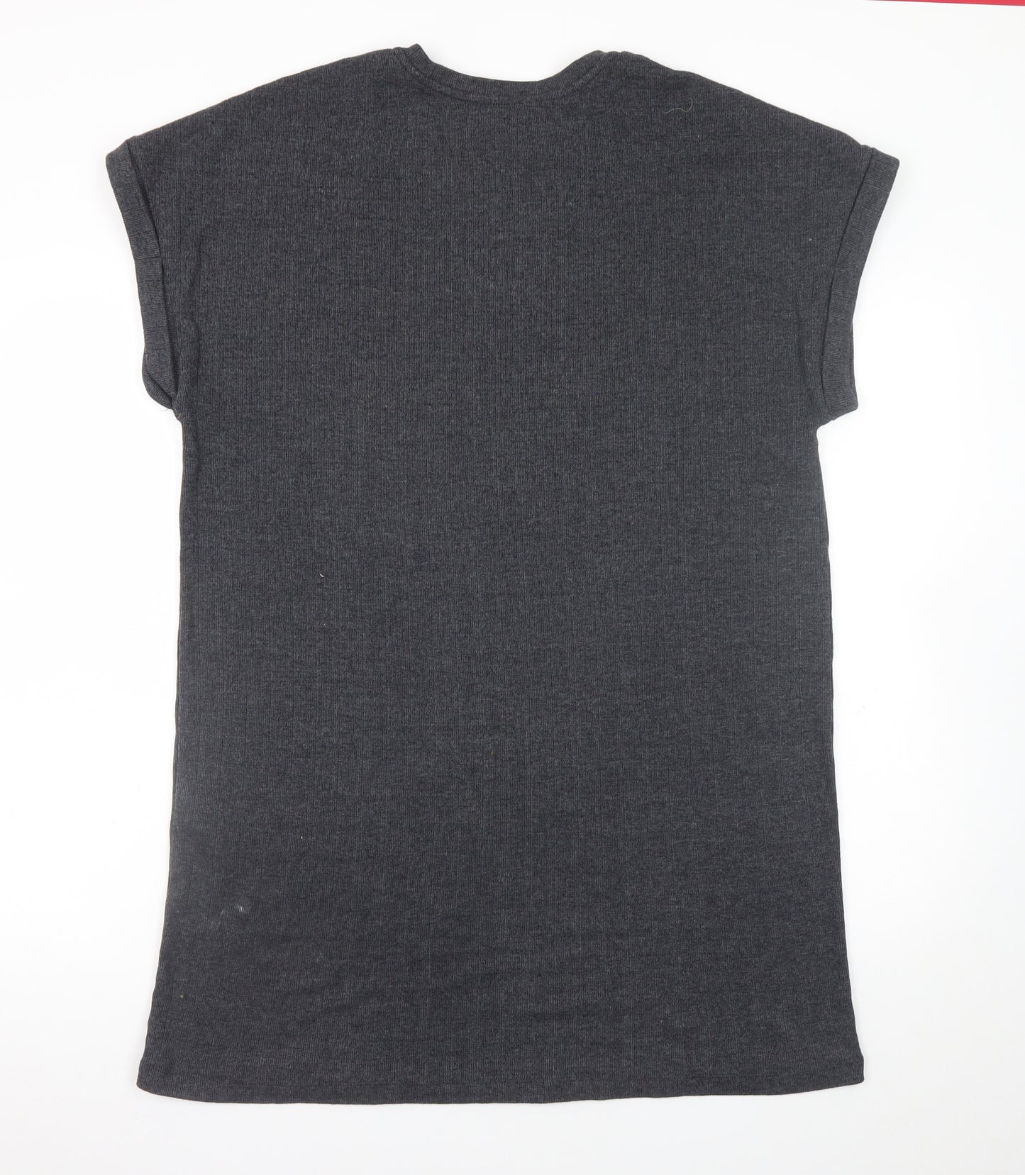 Zara Women Grey S T-Shirt Dress Short Sleeve Casual Jersey