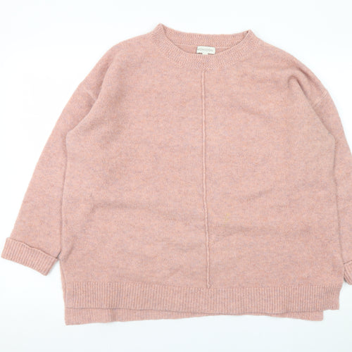 Monsoon Women Pink Crew Neck Long Sleeve Pullover Jumper L