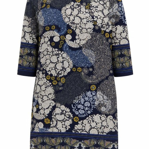 Apricot Women Blue Floral Shift Dress UK 10 Stretch Jersey 3/4 Sleeve