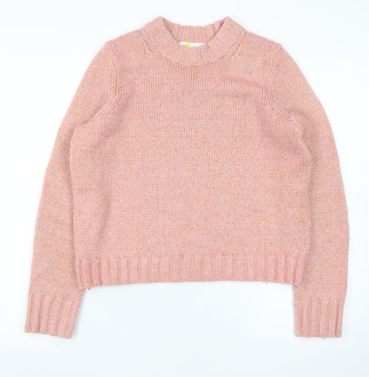 Boden Women Pink Wool Blend Crew Neck Jumper UK 6