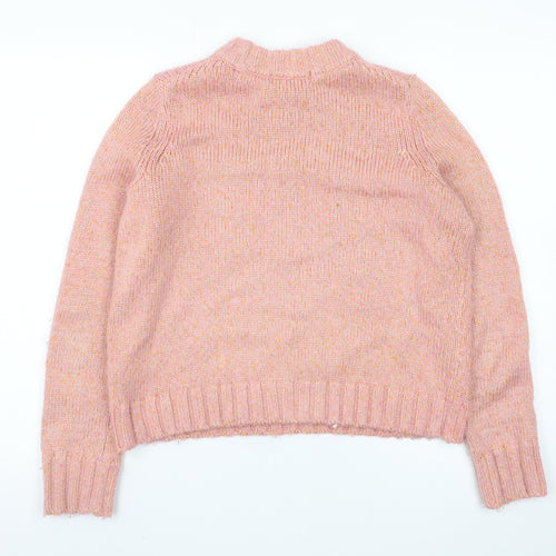 Boden Women Pink Wool Blend Crew Neck Jumper UK 6