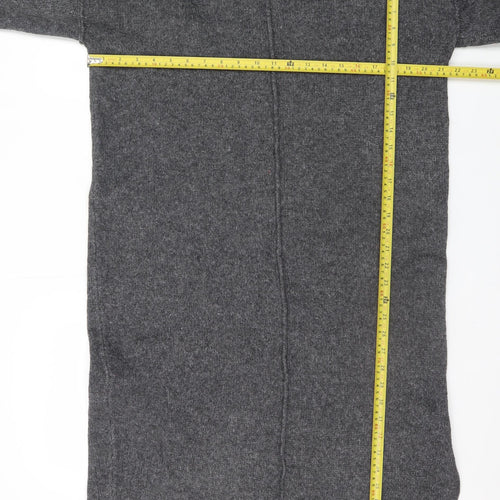 ASOS DESIGN Women’s Grey Wool Blend Long Sleeve Midi Jumper Dress Size S