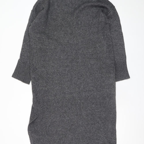 ASOS DESIGN Women’s Grey Wool Blend Long Sleeve Midi Jumper Dress Size S