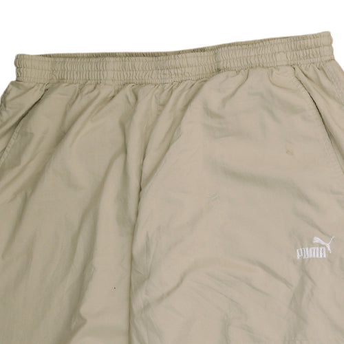 Puma Men Beige Lightweight Jogger Trousers L Sports Activewear