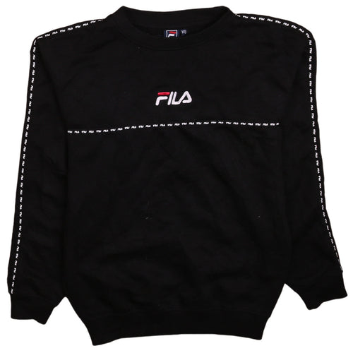 FILA Mens Black XS Crew Neck Logo Pullover Sweatshirt