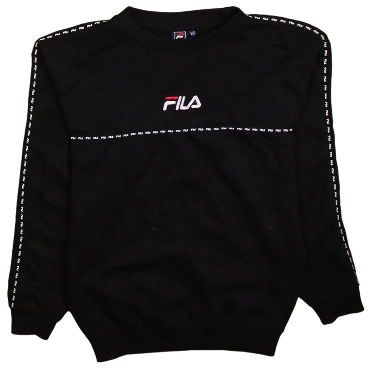 FILA Mens Black XS Crew Neck Logo Pullover Sweatshirt