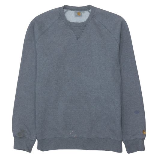Carhartt Mens Grey L Crew Neck Pullover Sweatshirt Heavyweight
