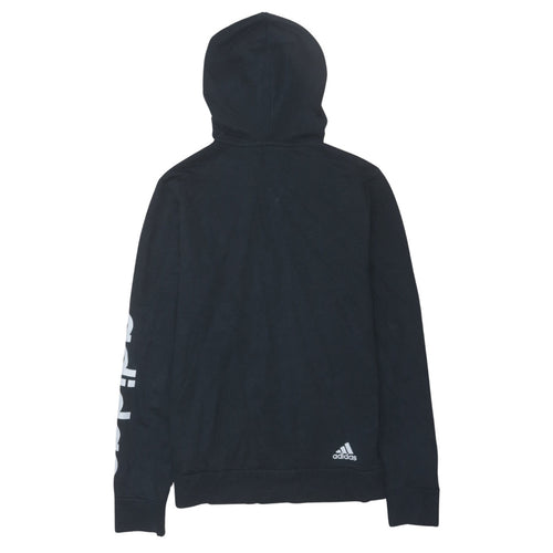 Adidas Men Black Full Zip Hoodie Small Sports Logo