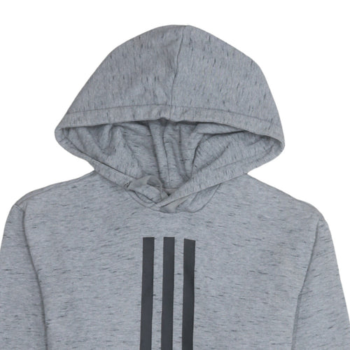 Adidas Men's Grey Pullover Hoodie Size S with Logo Design