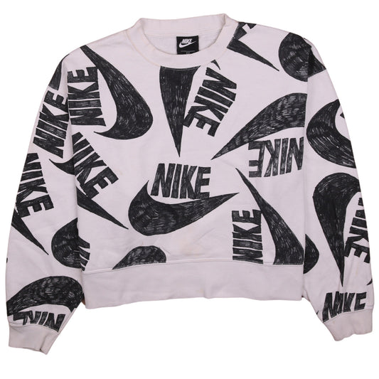 Nike Men's White XL Pullover Sweatshirt Graphic Logo Fleece