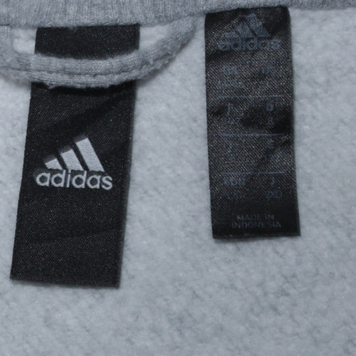 Adidas Mens Grey Blue Track Jacket Size L Full Zip Activewear
