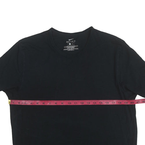 Nike Men Black Dri-FIT Crew Neck Short Sleeve T-Shirt Size L