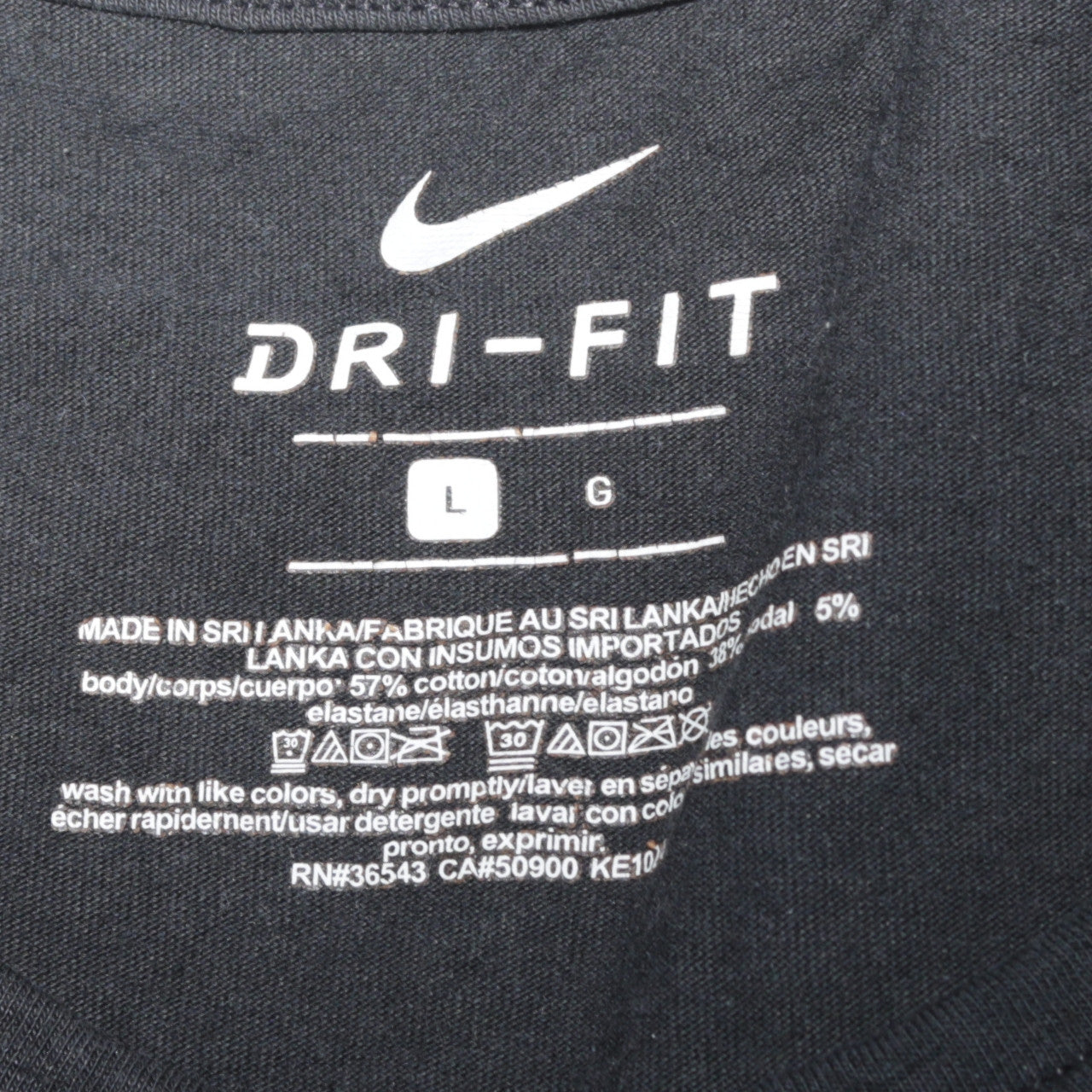 Nike Men Black Dri-FIT Crew Neck Short Sleeve T-Shirt Size L
